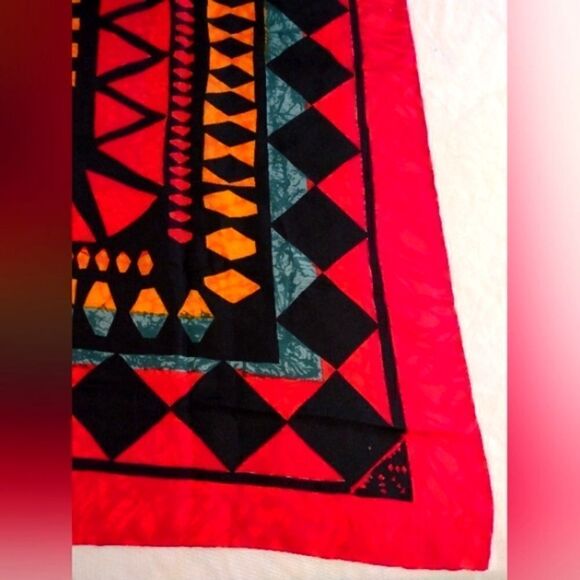 Liberty of London Vintage Silk Scarf Harlequin Rolled Hem - Picture 7 of 14